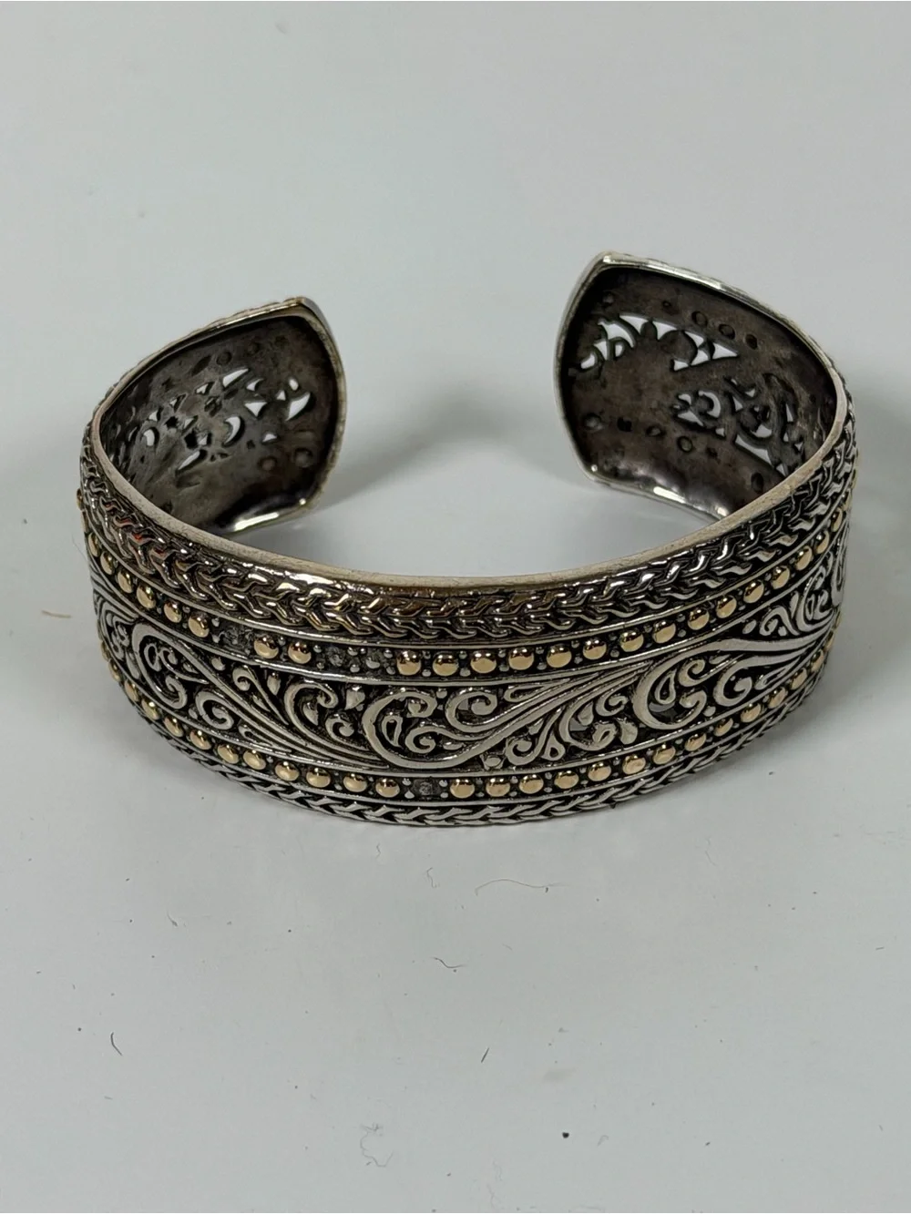 Sterling Silver and 18K Yellow Gold Cuff Bracelet Effy Style